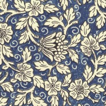 Blue Floral and Vine Print Italian Paper ~ Carta Varese Italy